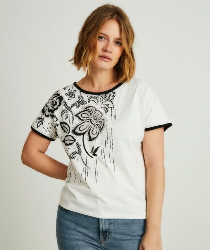 Top de mujer blanco y negro